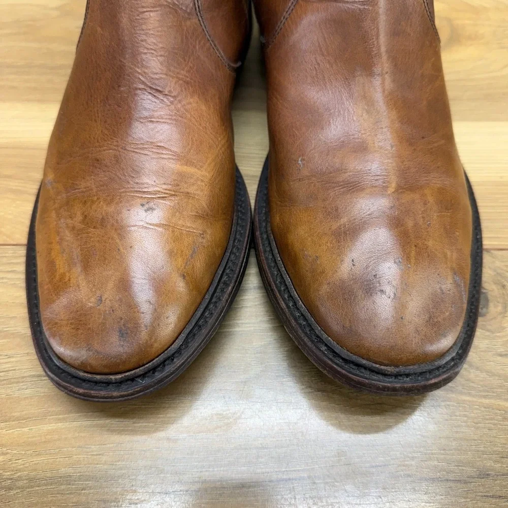 FRYE Paul Inside Zip Ankle Boots Mens 7.5 D Cognac Leather Business Casual